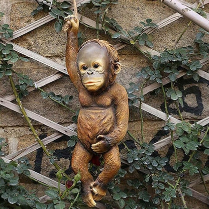 Hanging Monkey - Durable Garden Statue, Monkey Figurine for Home & Garden Decor