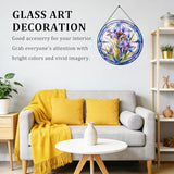 7.87" Sun Catchers Indoor Window,Butterfly Stained Glass Window Hanging, Window Suncatcher Hanging Ornaments Wall Art, Hand-Painted Glass Panel Home Decor (Style N)
