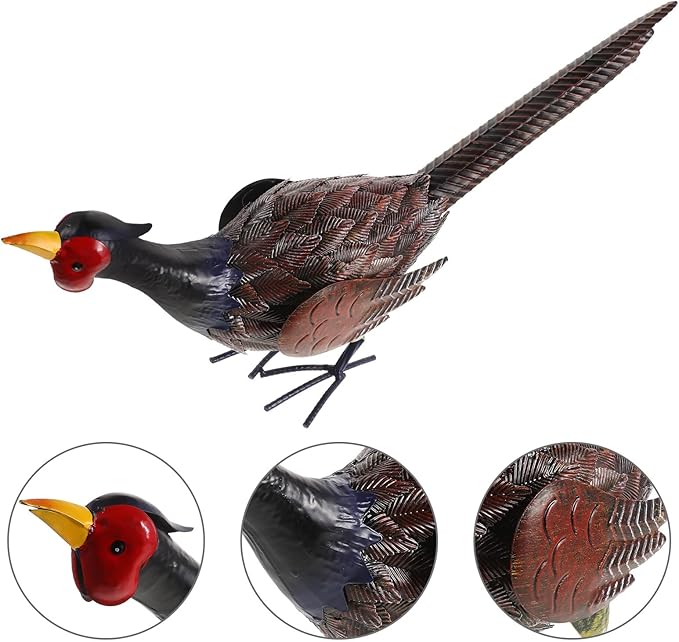 KESYOO Realistic Iron Pheasant Statue Outdoor Garden Decor Vivid Simulation Bird Figurine for Lawn Decoration Craft Sculpture Gift for Home and Patio