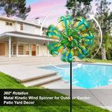 Seahorse Wind Spinners - 39" Ocean-Themed Metal Wind Sculptures Garden Stake Art, 13.5” Windmill Yard Kinetic, Outdoor Decor for Patio & Lawn - Metal Beach Sculpture with Seahorse Design