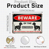 Beware Of The Dog Dachsund Sign Aluminum Metal Tin Signs Outdoor Yard Sign Warning Sign For Fence Yard Home Kitchen Farm Garden Wall Decor 8x12 Inch