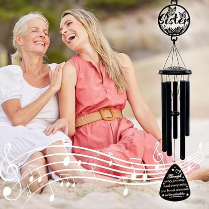 Sister Gifts,37" Sister Birthday Gifts Wind Chime,Bestie Gift for Women,Unique Sisters Gift for Birthday,Christmas,Mothers Day,Wedding,Graduation,Garden Decoration