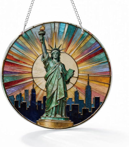 Statue of Liberty Sun Catcher, Statue of Liberty Acrylic Windows Hanging, Acrylic Wall Outdoor Garden Decor, Window Hanging American Patriotic Suncatcher, American Gift