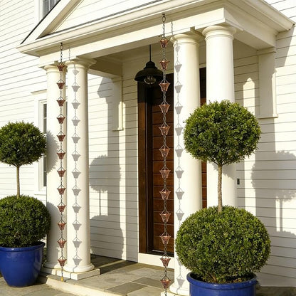 Antique Bronze Meshes Rain Chain Decorative Hanging Gutter for Artistic Garden Drainage and Decoration Rusts
