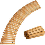 6FT Curved Wooden Garden Pathway Walkway Outdoor Roll Out Decorative Garden Non-Slip Patio Path Decorative Boardwalk Outdoor Road Floor for Backyard Beach Wedding Party