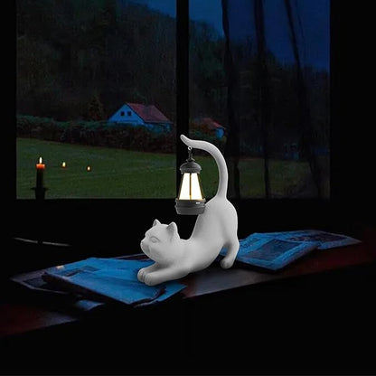 Elephant/Cat Sculpture Lantern Decor - Outdoor Lanterns&Indoor Statue Decorations for Garden,Yard,Porch,Home,Balcony - Gifts for Birthdays,Christmas,Children,Friends,Family,Mom,Women (W - Tail)