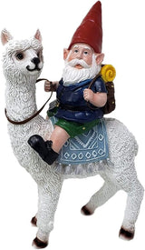 Funny Guy Mugs Gnome and a Llama Statue- Indoor/Outdoor Garden Gnome Sculpture for Patio, Yard or Lawn