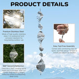18 Pcs Stainless Steel Bird Deterrents for Outside - 3D Spiral Spinning Windmill Reflective Scare Devices to Keep Birds, Pigeons & Woodpeckers Away from Garden, Yard, Patio, Windows & Fruit Trees