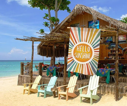 BLKWHT Hello Sunshine Summer House Flag 28 x 40 Vertical Double Sided Colorful Farmhouse Holiday Outside Decorations Burlap Yard Flag BW643-40
