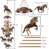 Horses Wind Chimes for Garden/Home/Balcony/Lawn/Tree/Yard/Indoor/Outside Decoration, Retro Wind Catcher, Bronze Horse Decor, Blessing Wind Bells, Memorial WindChimes Gifts for Mom, Grandma, Woman