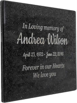 Customized In Loving Memory Black Granite Memorial or Sympathy Gift. Offered in a Variety of Sizes to Meet your Needs and Budget (8 x 10 x .4")