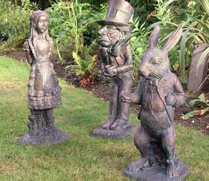 Wonderland Alice and Wonderland Bronze Finish Garden Statue Caterpillar for Indoor Outdoor Patio Lawn Yard