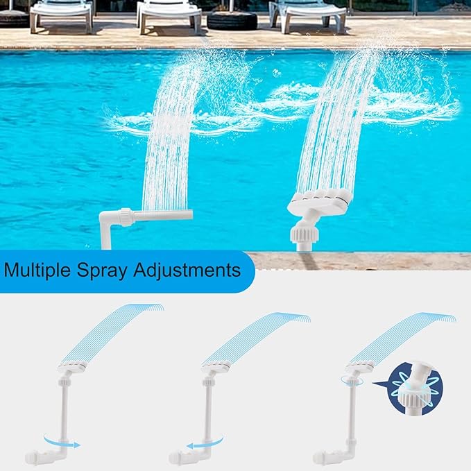 2-Pack Pool Fountain - Single Spray + 5-Nozzle Water Fountains for Above and In-Ground Pools, 360° Adjustable Swimming Spa Accessories Decoration Summer Water Temperatures Cooling.