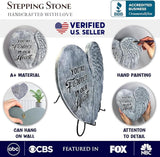 OrnamentallyYou Elegant Resin Stepping Stone, Outdoor Garden Pathway Decoration (You’re Forever in Our Hearts Angel Wing Stepping Stone, 9.5" Garden Decorative Memorial Resin Figurine)