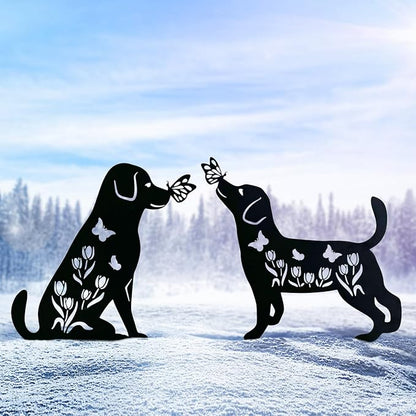 TIGGSY Dog Metal Decorative Garden Stakes Labrador Dog Gifts for Women/Men Animal Silhouette Statues for Yard Art, Outside, Patio, Outdoor Decor, Garden Decorations, Lawn Ornaments