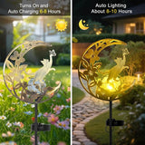 JOBOSI Solar Moon Cat Decorative Gift, Solar Moon Cat Ground Stake Light, Gifts for Women Mom Grandmother, Garden Lawn Decor Christmas & New Year Gift Cat