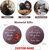 ASTARIN 36" Large Deep Tone Personalized Name Sympathy Wind Chimes, Printing in USA Cardinal Memorial Wind Chime for Loss of Mother Father Loved One, Bereavement Condolence Gifts Decor Outdoor