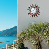 VEWOGARDEN 13 Inch Sun Outdoor Thermometer Waterproof Metal Decorative Wall Indoor Outdoor Thermometer for Patio, Home & Garden