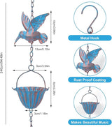 7.8FT Rain Chain, Hummingbird Rain Chains for Gutters, Rain Chains for Outside, Outdoor Yard Garden Decor