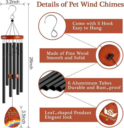 Dog Memorial Gifts Wind Chimes, Pet Memorial Sympathy Gifts for Dogs, Wind Chime Presents for Loss of Pet Dog Remembrance, Pets Passing Away Bereavement Grieving Gift