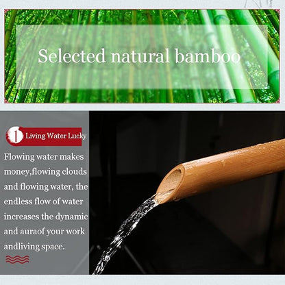 Water Features for The Garden Solar Powered Bird Bath Garden Bamboo Fountain Bamboo Flowing Water Courtyard Decoration Water Features Flowing Water Fish Tank Stone Trough,30cm Decoration,40cm