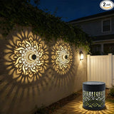 Decorative Solar Mandala Lights | Metal Solar Powered Outdoor Wall & Step Lighting | Waterproof Garden/Patio/Fence Lights with Auto On/Off | Mandala Pattern Backyard Decor for Deck,Post,Yard (2)