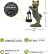 Nacome Christmas Cat Outdoor Statues for Garden: Outside Decor with Lantern Clearance for Yard Art Lawn Ornaments Porch Patio Balcony - Christmas Birthday Gifts for Mom Women Grandma