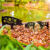Pig Metal Decorative Garden Stakes Pig Gifts for Women Men Mom Birthday Gifts Silhouette Statues for Garden Decor, Yard Art, Patio, Outside, Lawn Ornaments, Outdoor Decorations
