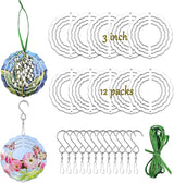 12 Pack 3inch Sublimation Wind Spinner Blanks 3D Aluminum Metal Wind Sculpture Kinetic Spinners for Yard Garden Indoor Art Ornaments Xmas Hanging Decoration (Classics)