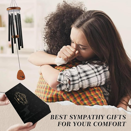 Pet Memorial Wind Chimes for Dogs or Cat - Large Outdoor Sympathy Gift for Loss Dog/Cat, Outdoor Aluminum Windchime with Healing Tones, Garden Decor & Comforting Bereavement Present