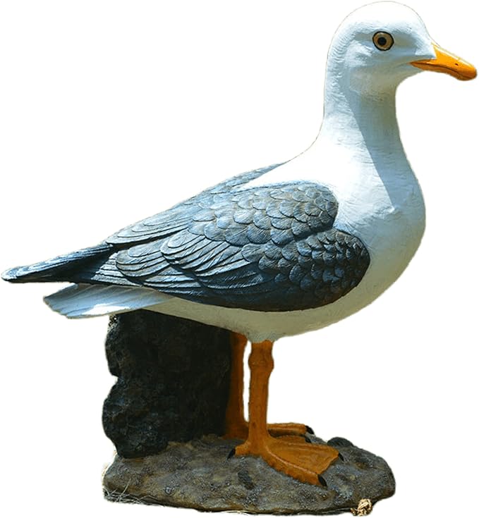 Real Seagull Outdoor Sculpture,Garden Bird Statue,Beach Statue Decor,Resin Animal Seabird Ornaments,Coastal Beach Decor,Patio Decor for Outdoor Table Decorfor Garden,Terrace,Lawn,Yard