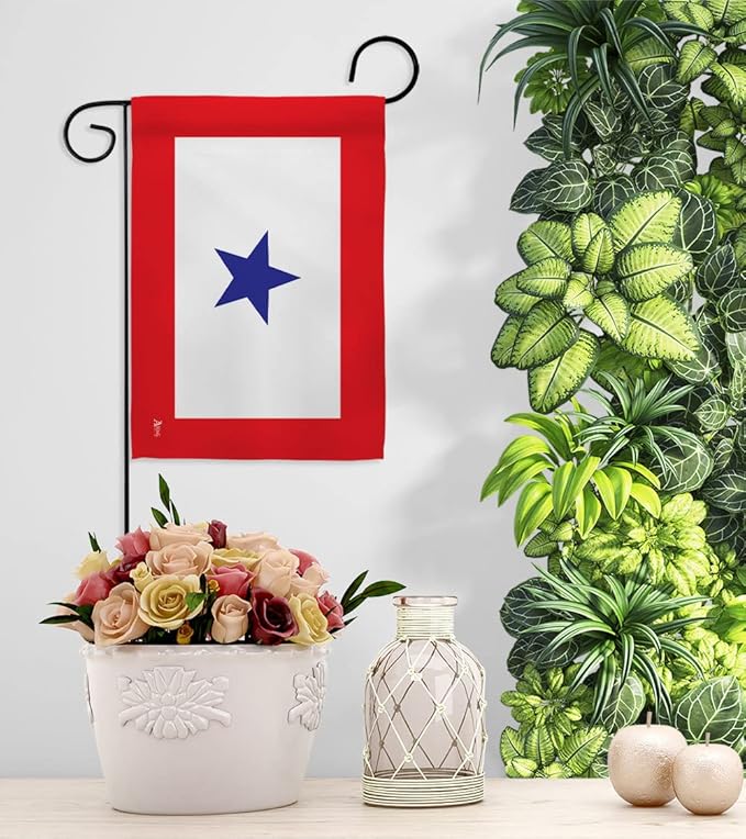 Blue Star Flag For Military Family Deployment With Pole Set Stand Outside House Bandera Door Yard Post Home Taprstry Wall Grave Decorations For Cemetery Service Porch Decor Memorial Veteran Day Gifts