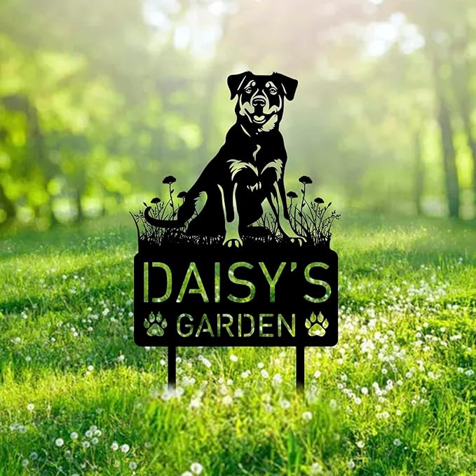 Custom Beauceron Dog Metal Memorial Garden Stake Personalized Pet Grave Marker Name Sign Remembrance Stake Decor Sympathy Dog Loss,Outdoor Statues for Yard Garden Lawn Patio Pathway Grave Gift.