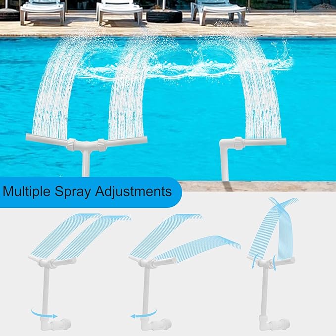 2-Pack Pool Fountain - Dual + Single Spray Water Fountains for Above and In-Ground Pools, Adjustable Swimming Spa Accessories Decoration Summer Water Temperatures Cooling.