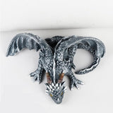 Resin Garden Dragon Statue Squatting Guard Dragon Figurine Dragon Decorations for Outside Lawn Patio Yard Ornament Gothic Garden Decor Patio Balcony Yard Decorations (Black)