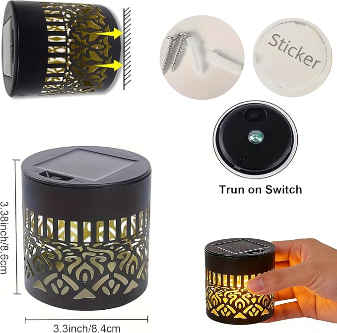 Decorative Solar Mandala Lights, 2026 Upgrade Outdoor Metal Solar Mandala Lights, Waterproof Mandala Theme Fence Light for Garden Backyard Post Patio Yard (2 Pcs)
