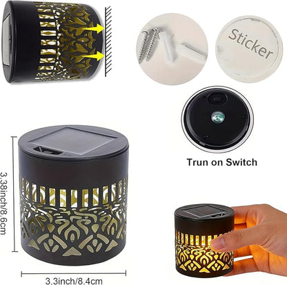 Decorative Solar Mandala Lights, 2026 Upgrade Outdoor Metal Solar Mandala Lights, Waterproof Mandala Theme Fence Light for Garden Backyard Post Patio Yard (2 Pcs)
