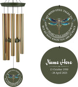 ASTARIN Personalized Wind Chimes, Memorial Wind Chimes, Dragonfly Custom Name Sympathy Gifts Windchime for Loss of Loved One, Condolences 30in/36in Wind Chime for Loss of Loved Ones(Produced in USA)