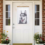 Mugod Siberian Husky Garden Flag Funny Dog Yard Flags Vertical Double Sided 12.5x18 Inch Small Flag Burlap Banners Home Decorative Outdoor Villa Patio Lawn