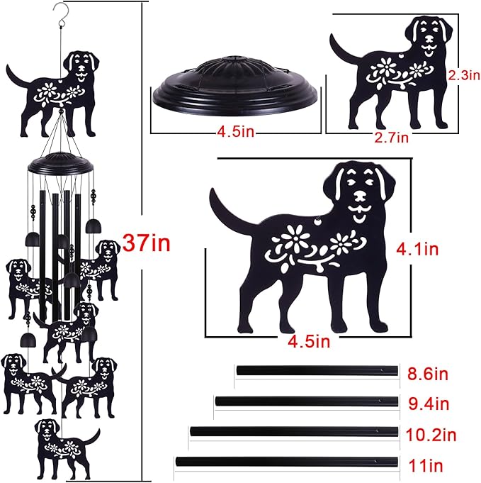 Outdoor Dogs Wind Chimes Decoration, Mobile Wind Catcher, Retro Dog Wind Bells, Memorial Wind Chime, Blessing Windchime for Home, Balcony, Yard, Room, Xmas, Party, Indoor, Garden Decor, Gifts for Mom