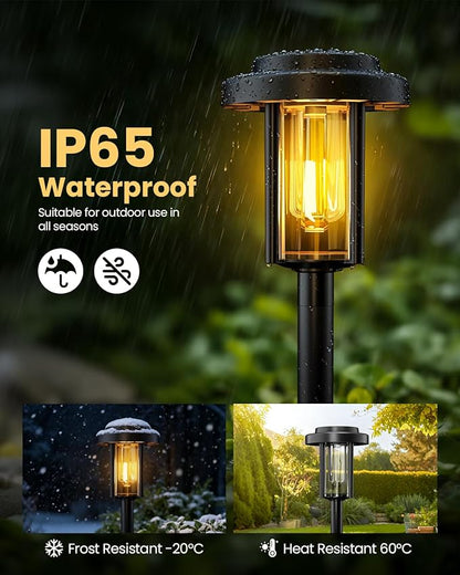 Solar Pathway Lights, 6 Pack Solar Light Outdoor IP65 Waterproof, Garden Lights Solar Powered, Outside Decor Landscape Lighting for Yard, Path, Driveway, Walkway (Warm White)
