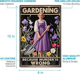 Gardening-Themed Funny Sign – Classic Vintage Style, Humorous Decor for Gardening Enthusiasts, Metal Wall Decoration for Home, Garden Club, Café, Farm, and Outdoor Spaces – 12x8 Inches