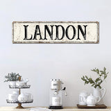 Madcolitote Rustic Landon Wood Signs Landon Street Signs Customized Retro Wood Plaque Farmhouse Wall Art Farmhouse Wall Decor for Home Bars Clubs Cafes Man Cave Party 6x24in