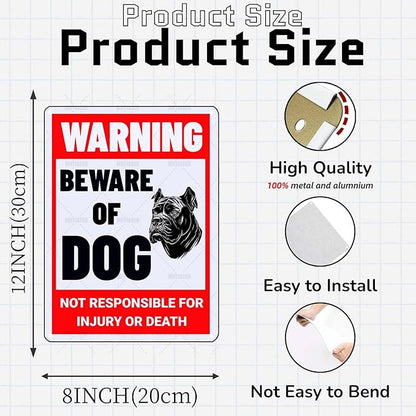 Beware of Dog Sign Cane Corso Metal Sign Warning Beware of Dog Signs for Fence Outdoor Farm Garden Gate Home Yard Decor 8x12 Inch