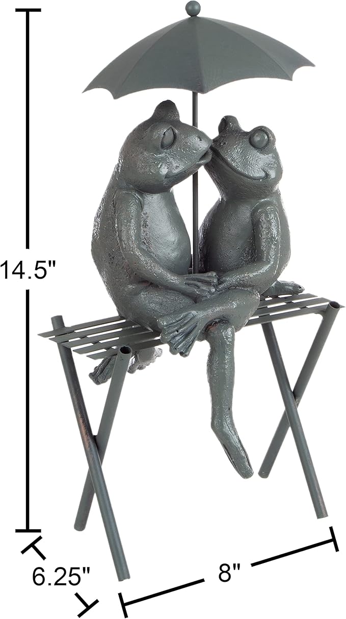 Frog Couple Statue-Resin Romantic Animal Figurine for Outdoor Lawn and Garden D?cor-Great for Flower Beds, Fairy Gardens, and More by Pure Garden