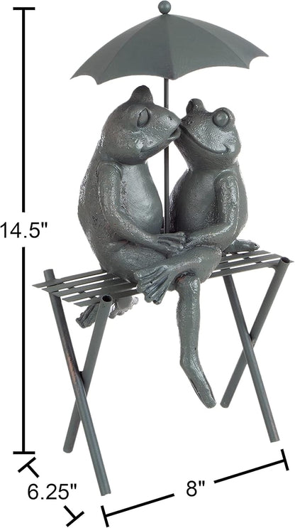 Frog Couple Statue-Resin Romantic Animal Figurine for Outdoor Lawn and Garden D?cor-Great for Flower Beds, Fairy Gardens, and More by Pure Garden