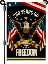 250 Years America Garden Flag, Double Sided 12x18 Patriotic Banner, Eagle Design, 1776-2026 US Semiquincentennial Yard Decor