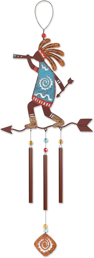 Sunset Vista Designs Kokopelli Arrow Wind Chime, 22"