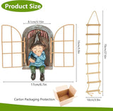 Garden Gnomes Decoration Outdoor Tree Faces Decor with Hanging Ladder for Yard, Elf Out The Door Tree Hugger Figurine Resin Garden Sculpture Ornament Whimsical Gnome Decor for Patio Yard Lawn
