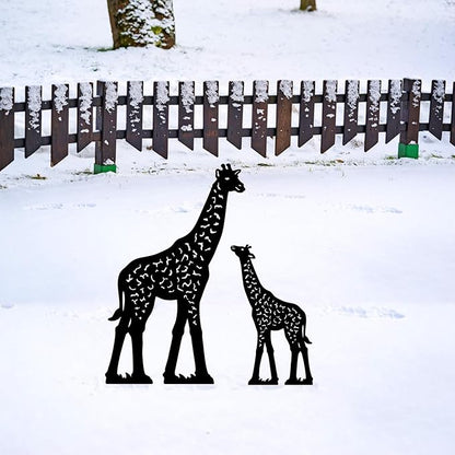 Giraffe Metal Decorative Garden Stakes Giraffe Gifts for Women Men Mom Birthday Gifts Silhouette Statues for Garden Decor, Yard Art, Patio, Outside, Lawn Ornaments, Outdoor Decorations